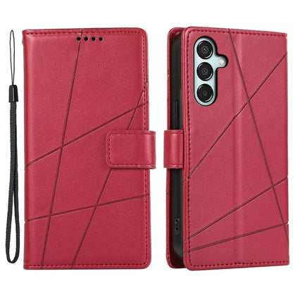 DF-06 For Samsung Galaxy M15 5G / F15 5G Case Line Imprinted Leather Flip Cover Mobile Accessories Wholesale
