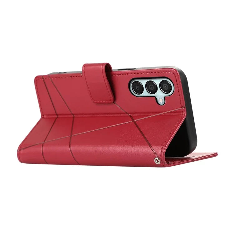 DF-06 For Samsung Galaxy M15 5G / F15 5G Case Line Imprinted Leather Flip Cover Mobile Accessories Wholesale