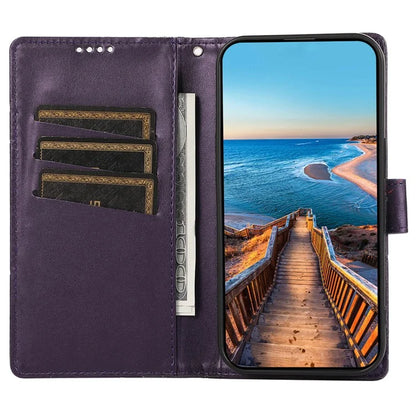DF-06 For Samsung Galaxy M15 5G / F15 5G Case Line Imprinted Leather Flip Cover Mobile Accessories Wholesale