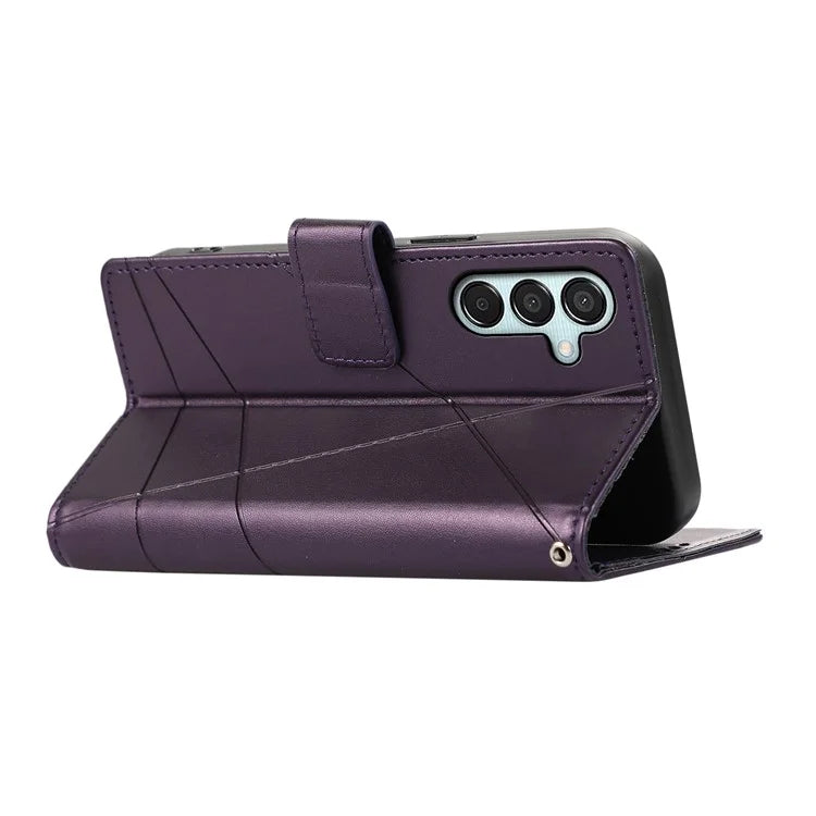 DF-06 For Samsung Galaxy M15 5G / F15 5G Case Line Imprinted Leather Flip Cover Mobile Accessories Wholesale