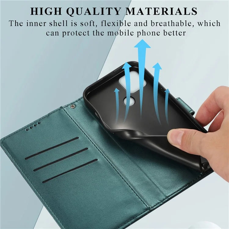 DF-06 For Realme C12 Case Mobile Accessories Wholesale Line Imprinted PU Leather Wallet Phone Cover