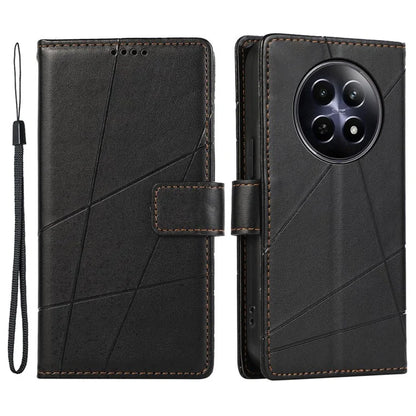 DF-06 For Realme 12 5G / 12x 5G Case Cell Phone Accessory Wholesale Line Imprint Leather Wallet Phone Cover