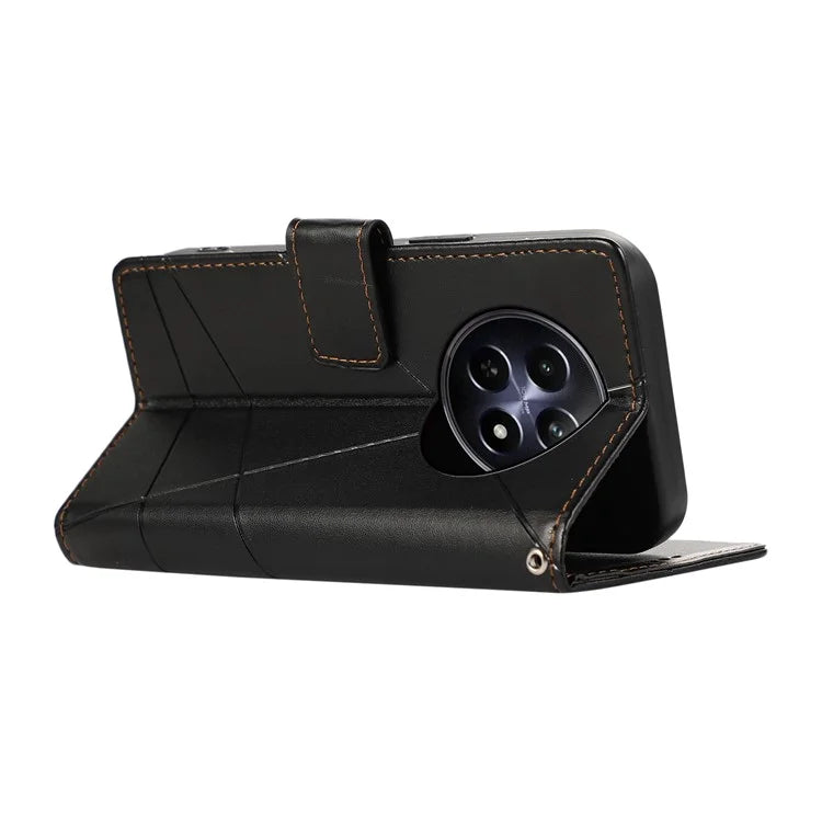 DF-06 For Realme 12 5G / 12x 5G Case Cell Phone Accessory Wholesale Line Imprint Leather Wallet Phone Cover