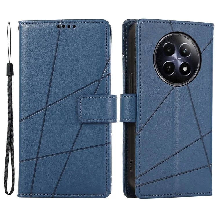DF-06 For Realme 12 5G / 12x 5G Case Cell Phone Accessory Wholesale Line Imprint Leather Wallet Phone Cover