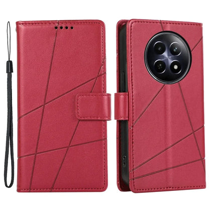 DF-06 For Realme 12 5G / 12x 5G Case Cell Phone Accessory Wholesale Line Imprint Leather Wallet Phone Cover