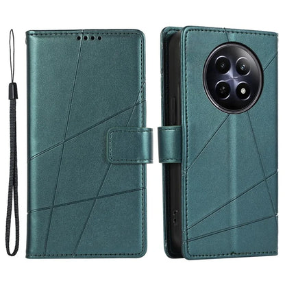 DF-06 For Realme 12 5G / 12x 5G Case Cell Phone Accessory Wholesale Line Imprint Leather Wallet Phone Cover