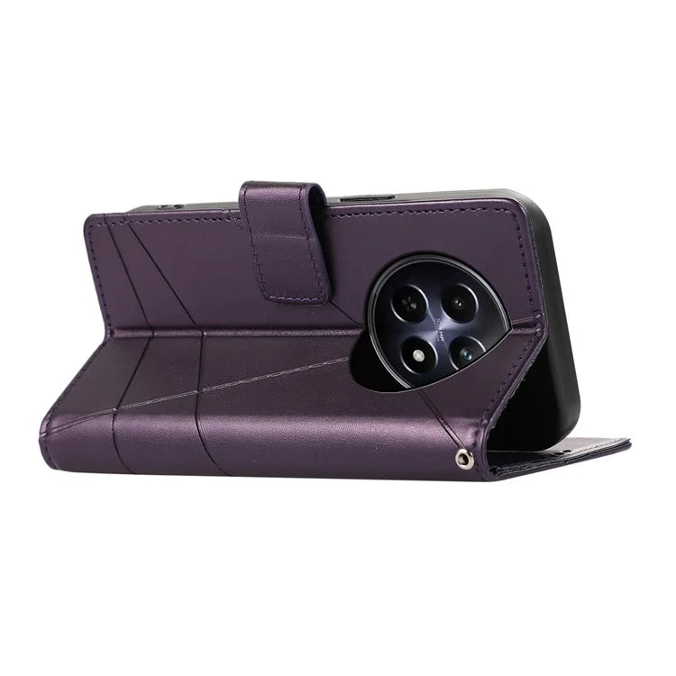 DF-06 For Realme 12 5G / 12x 5G Case Cell Phone Accessory Wholesale Line Imprint Leather Wallet Phone Cover