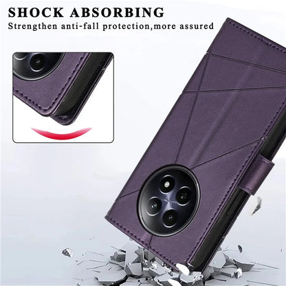 DF-06 For Realme 12 5G / 12x 5G Case Cell Phone Accessory Wholesale Line Imprint Leather Wallet Phone Cover