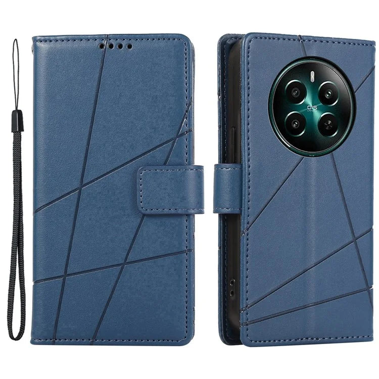DF-06 For Realme 12+ 5G / Narzo 70 Pro 5G Case Line Imprint Wallet Cover Wholesale Cell Phone Accessories