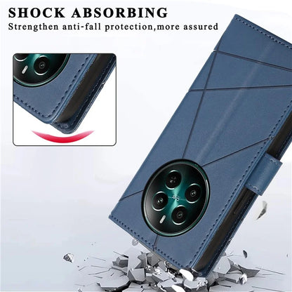 DF-06 For Realme 12+ 5G / Narzo 70 Pro 5G Case Line Imprint Wallet Cover Wholesale Cell Phone Accessories
