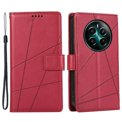 DF-06 For Realme 12+ 5G / Narzo 70 Pro 5G Case Line Imprint Wallet Cover Wholesale Cell Phone Accessories