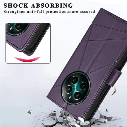 DF-06 For Realme 12+ 5G / Narzo 70 Pro 5G Case Line Imprint Wallet Cover Wholesale Cell Phone Accessories