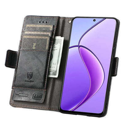 CASENEO 002 Series For Realme 12 5G Wallet Case Splicing Leather Phone Cases Wholesale