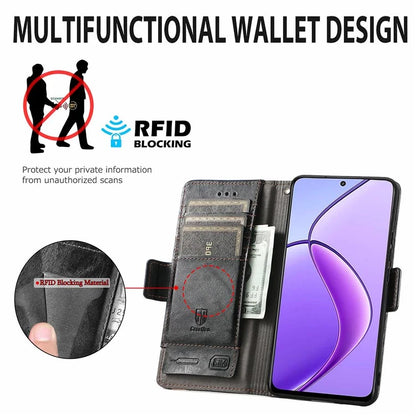 CASENEO 002 Series For Realme 12 5G Wallet Case Splicing Leather Phone Cases Wholesale