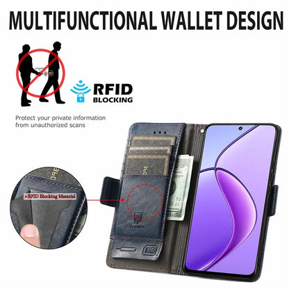 CASENEO 002 Series For Realme 12 5G Wallet Case Splicing Leather Phone Cases Wholesale