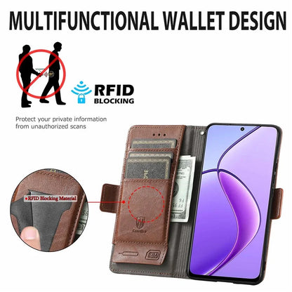 CASENEO 002 Series For Realme 12 5G Wallet Case Splicing Leather Phone Cases Wholesale