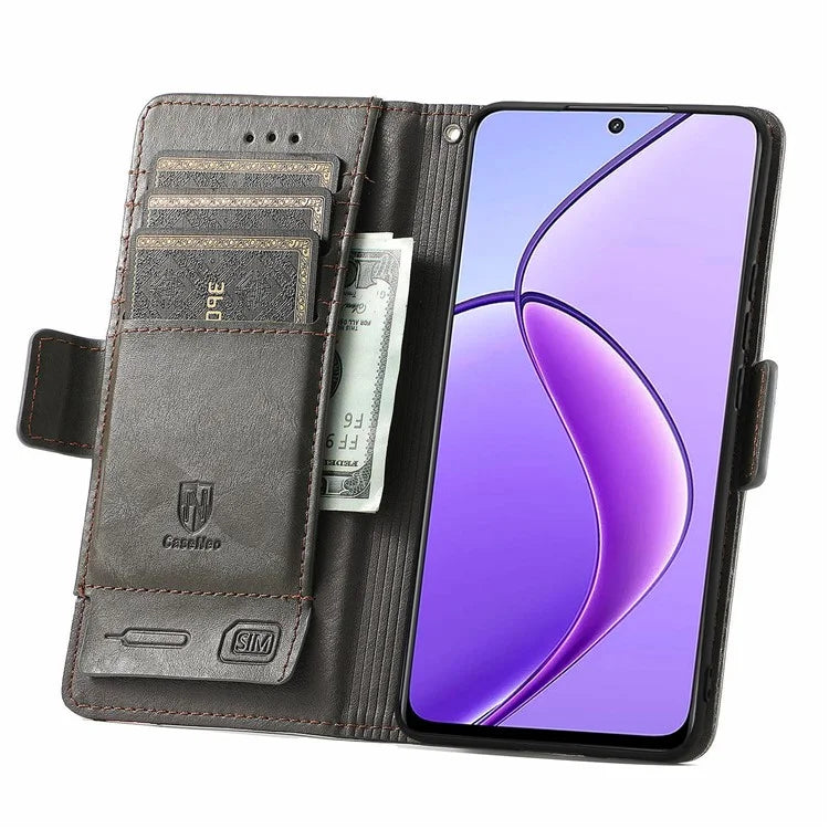 CASENEO 002 Series For Realme 12 5G Wallet Case Splicing Leather Phone Cases Wholesale