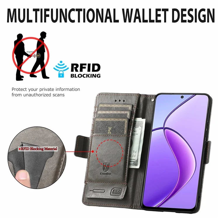 CASENEO 002 Series For Realme 12 5G Wallet Case Splicing Leather Phone Cases Wholesale