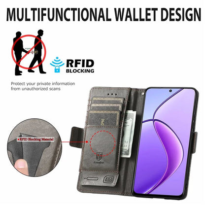 CASENEO 002 Series For Realme 12 5G Wallet Case Splicing Leather Phone Cases Wholesale
