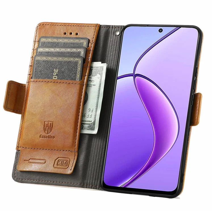 CASENEO 002 Series For Realme 12 5G Wallet Case Splicing Leather Phone Cases Wholesale