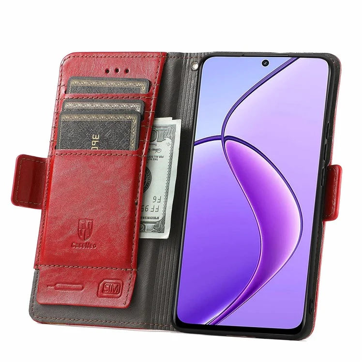 CASENEO 002 Series For Realme 12 5G Wallet Case Splicing Leather Phone Cases Wholesale