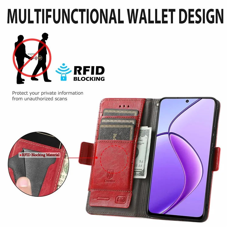 CASENEO 002 Series For Realme 12 5G Wallet Case Splicing Leather Phone Cases Wholesale