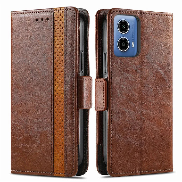 CASENEO 002 Series For Motorola Moto G34 5G Phone Cases Wholesale Splicing Leather Wallet Cover