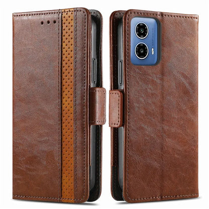 CASENEO 002 Series For Motorola Moto G34 5G Phone Cases Wholesale Splicing Leather Wallet Cover