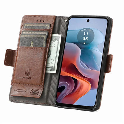 CASENEO 002 Series For Motorola Moto G34 5G Phone Cases Wholesale Splicing Leather Wallet Cover