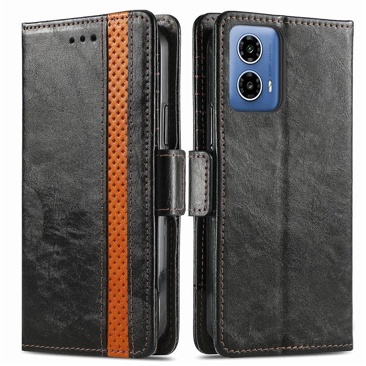 CASENEO 002 Series For Motorola Moto G34 5G Phone Cases Wholesale Splicing Leather Wallet Cover