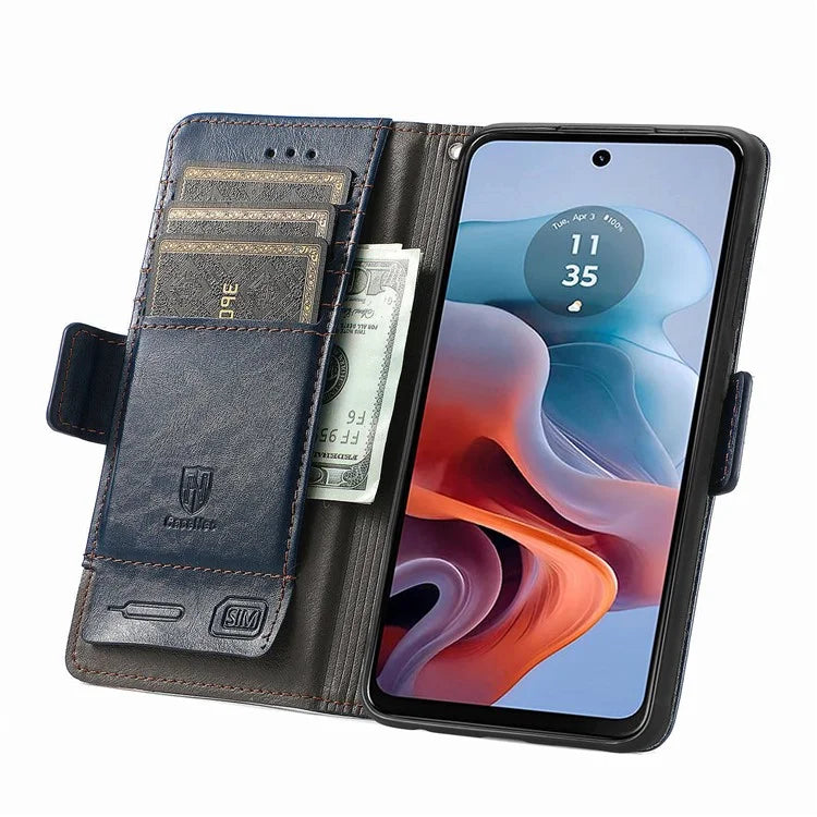 CASENEO 002 Series For Motorola Moto G34 5G Phone Cases Wholesale Splicing Leather Wallet Cover