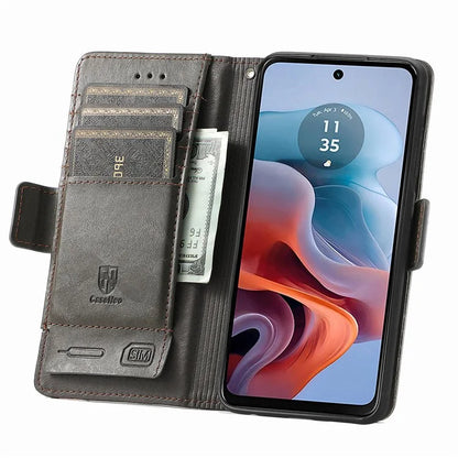 CASENEO 002 Series For Motorola Moto G34 5G Phone Cases Wholesale Splicing Leather Wallet Cover