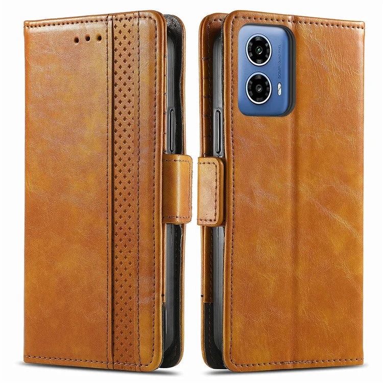CASENEO 002 Series For Motorola Moto G34 5G Phone Cases Wholesale Splicing Leather Wallet Cover
