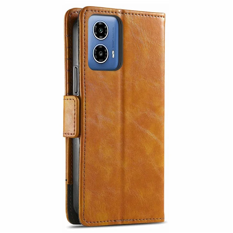 CASENEO 002 Series For Motorola Moto G34 5G Phone Cases Wholesale Splicing Leather Wallet Cover