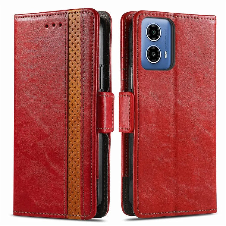 CASENEO 002 Series For Motorola Moto G34 5G Phone Cases Wholesale Splicing Leather Wallet Cover