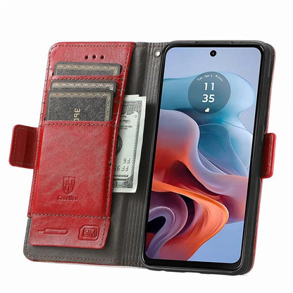 CASENEO 002 Series For Motorola Moto G34 5G Phone Cases Wholesale Splicing Leather Wallet Cover