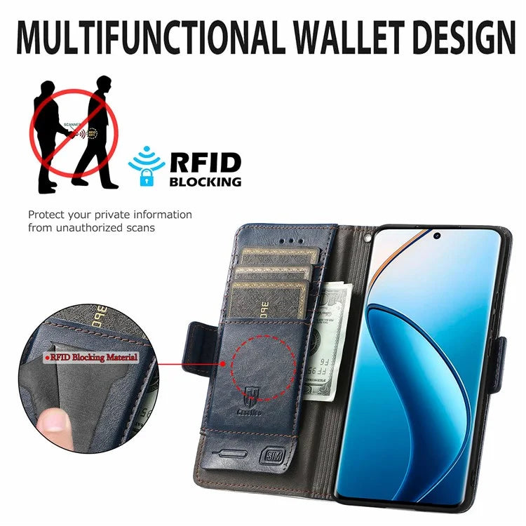 CASENEO 002 Series For Realme 12 Pro 5G / 12 Pro+ 5G Case Splicing Leather Wallet Phone Cover