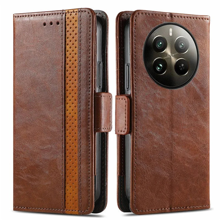 CASENEO 002 Series For Realme 12 Pro 5G / 12 Pro+ 5G Case Splicing Leather Wallet Phone Cover