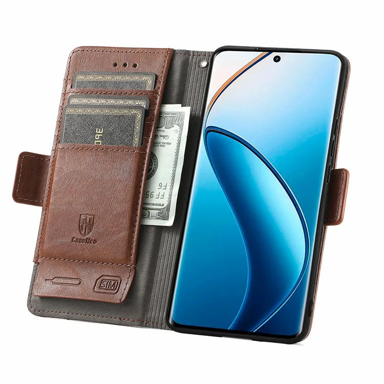 CASENEO 002 Series For Realme 12 Pro 5G / 12 Pro+ 5G Case Splicing Leather Wallet Phone Cover