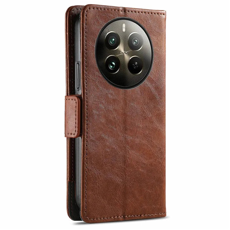 CASENEO 002 Series For Realme 12 Pro 5G / 12 Pro+ 5G Case Splicing Leather Wallet Phone Cover