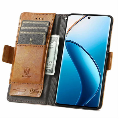 CASENEO 002 Series For Realme 12 Pro 5G / 12 Pro+ 5G Case Splicing Leather Wallet Phone Cover