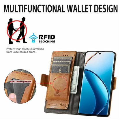 CASENEO 002 Series For Realme 12 Pro 5G / 12 Pro+ 5G Case Splicing Leather Wallet Phone Cover