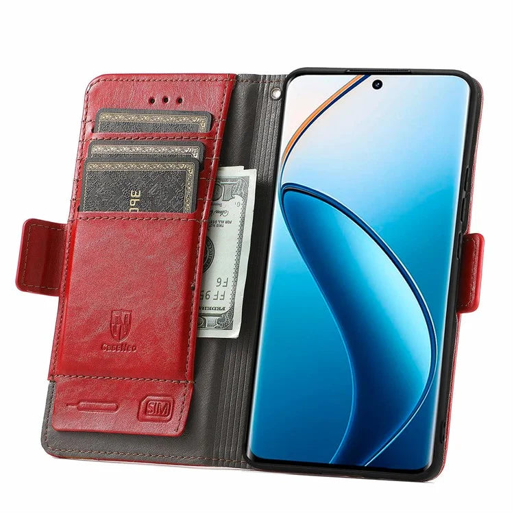 CASENEO 002 Series For Realme 12 Pro 5G / 12 Pro+ 5G Case Splicing Leather Wallet Phone Cover