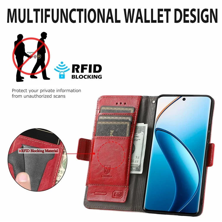 CASENEO 002 Series For Realme 12 Pro 5G / 12 Pro+ 5G Case Splicing Leather Wallet Phone Cover