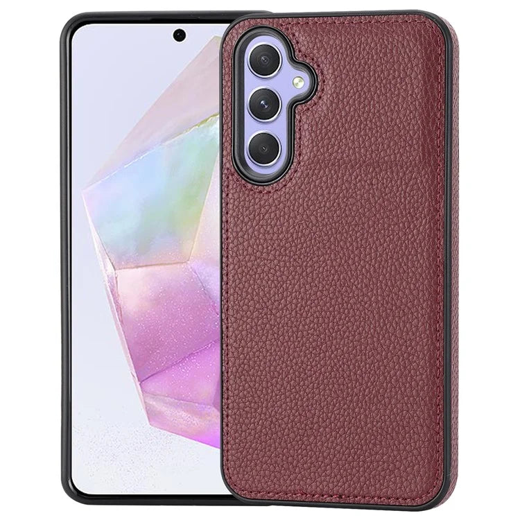 For Samsung Galaxy A35 5G Lychee Texture Phone Case Leather+TPU Anti-drop Cover