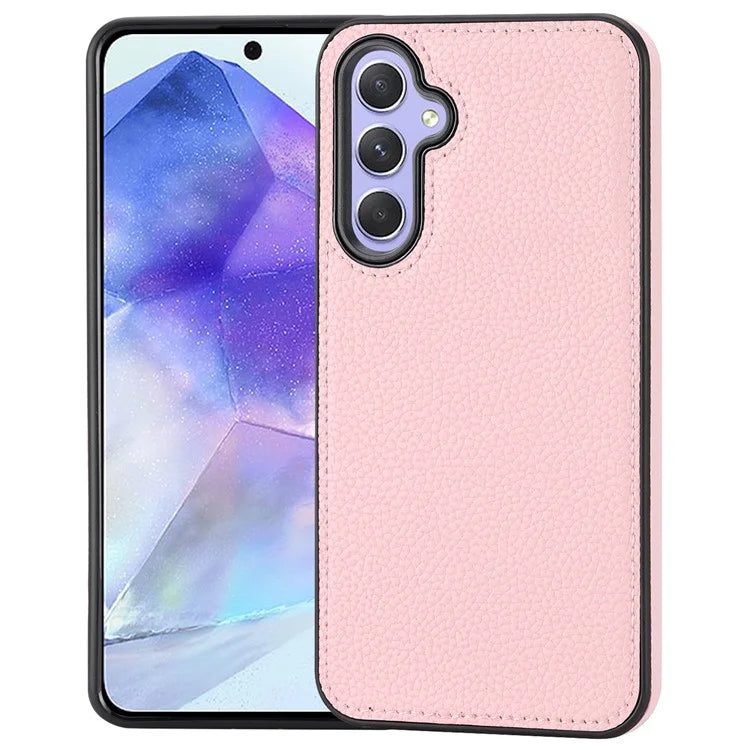 For Samsung Galaxy A55 5G Lychee Texture Phone Case Shockproof Leather+TPU Cover