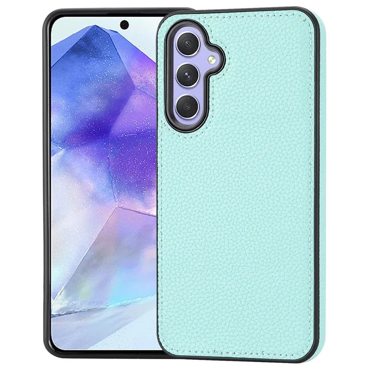 For Samsung Galaxy A55 5G Lychee Texture Phone Case Shockproof Leather+TPU Cover