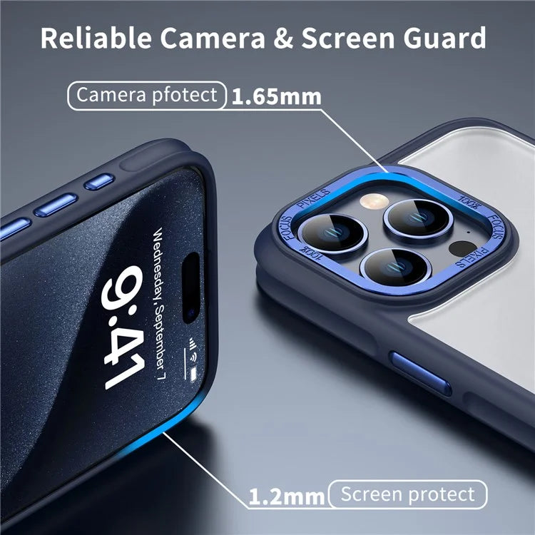 For iPhone 14 Pro Max Case Frosted TPU+Acrylic Phone Back Shell