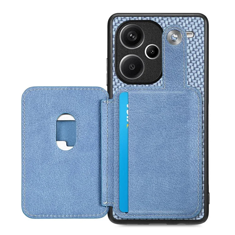 C1-06 For Xiaomi Redmi Note 13 Pro+ 5G Case Carbon Fiber Texture Phone Back Cover with Card Knife Tool