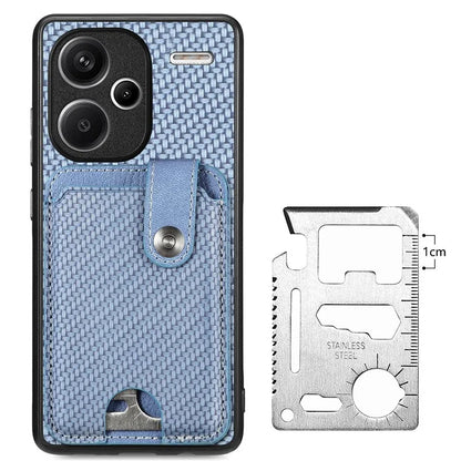C1-06 For Xiaomi Redmi Note 13 Pro+ 5G Case Carbon Fiber Texture Phone Back Cover with Card Knife Tool